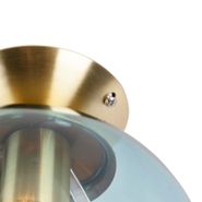 Plafoniera-Art-Déco-in-ottone-con-vetro-blu---Pallon