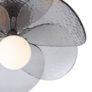 Plafoniera-di-design-argento-con-vetro-fumé-a-coste---Kemner