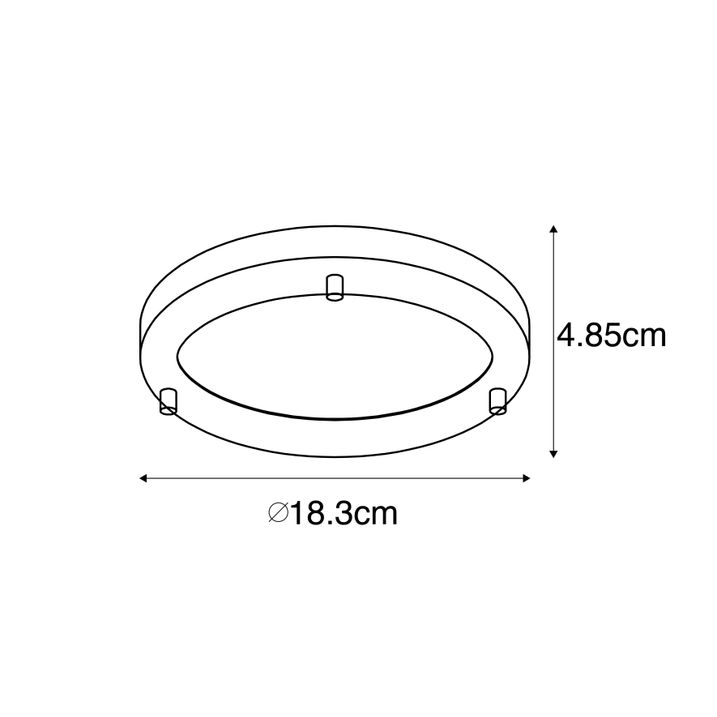 Moderne plafonnière goud 18 cm IP44 - Yuma