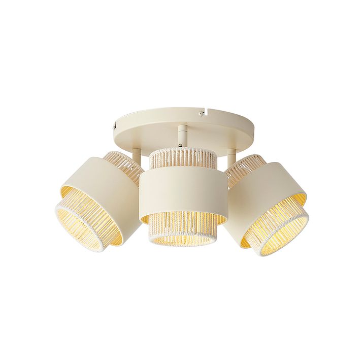 Faretto da soffitto moderno beige con corda 3 luci ruotabile e inclinabile - Kora