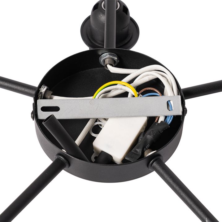 Plafón negro con interior dorado 6 luces - Multidrum