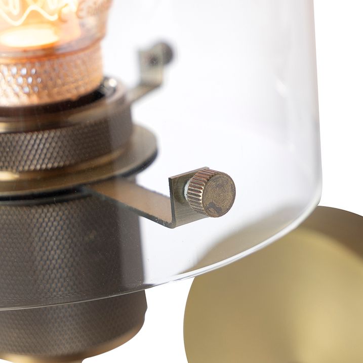 Modern Wall Light Bronze with Glass - Dome