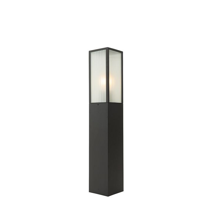 Pametna spoljna podna lampa crna sa rebrastim staklom 80 cm uklj. WiFi A60 - Charlois
