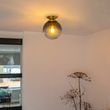 Lampa-sufitowa-art-deco-mosiądz-z-oceanicznym-niebieskim-szkłem---Pallon