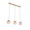 Art Deco Pendelleuchte Messing mit rosa Glas 3-Licht - Pallon