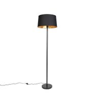 Moderne-vloerlamp-zwart-met-zwarte-kap-45-cm---Simplo