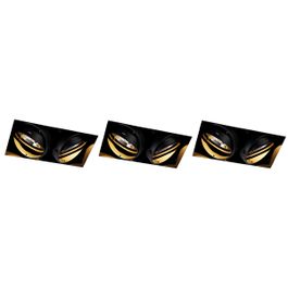 Set van 3 inbouwspots zwart GU10 AR111 trimless 2-lichts - Oneon
