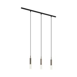 Moderný koľajnicový systém čierny s 3 závesnými svietidlami Gunmetal 1-fázový - Slimline Loyce