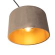 Hengende-lampe-svart-med-taupe-fløyelskjerm-med-gull-35-cm---Blitz