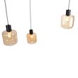Design-hanglamp-zwart-met-amber-glas-3-lichts-226-cm---Qara