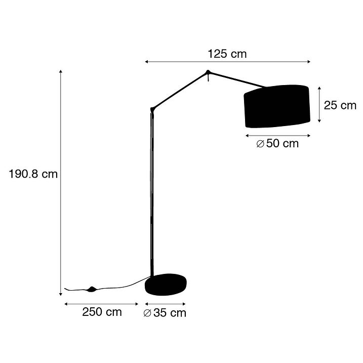 Stojaca lampa zlatá so svetlohnedým tienidlom 50 cm nastaviteľná - Editor