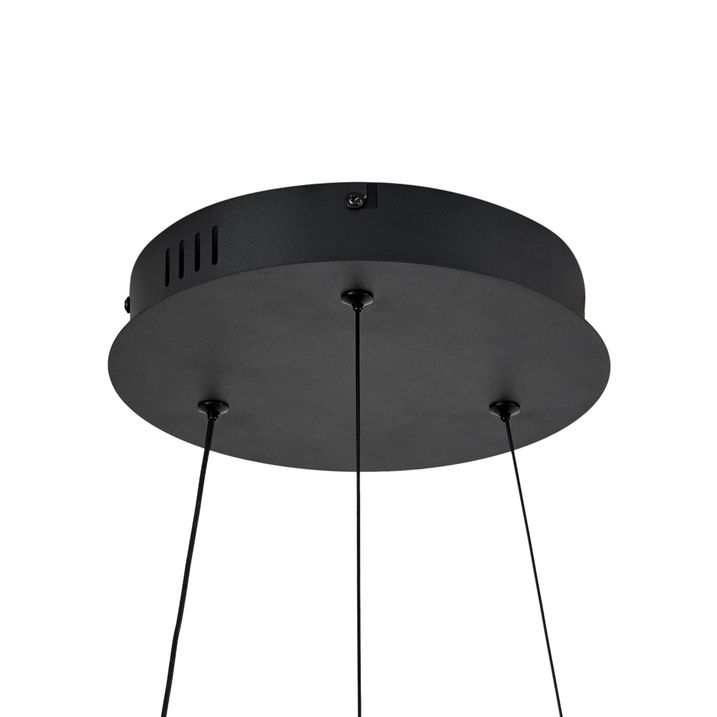 Moderni riippuvalaisin musta 59cm sis. LED 3-vaihe himmennettävä - Anello-kattokruunu