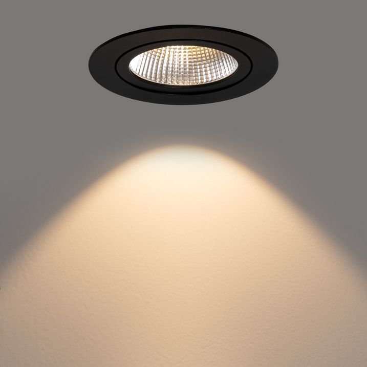 Zapustené bodové svietidlo čierne 9,5 cm vrátane LED 1015 lm stmievateľné IP23 - Gaius