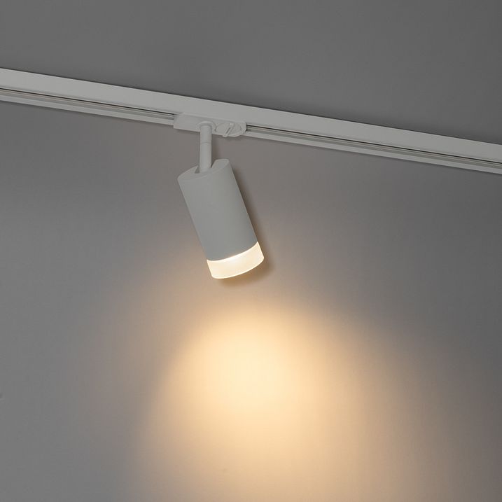 Modern Spotlight with White Ring for 1-Phase Track System GU10 50mm - Iconic Jeana