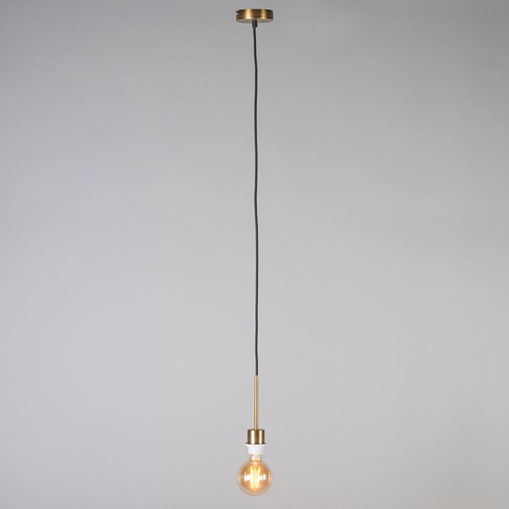 Suspension moderne en bronze avec abat-jour 45 cm blanc - Combi 1