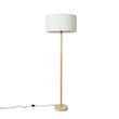 Rustikálna-stojaca-lampa-drevo-s-bouclé-tienidlom-bielym---Mels