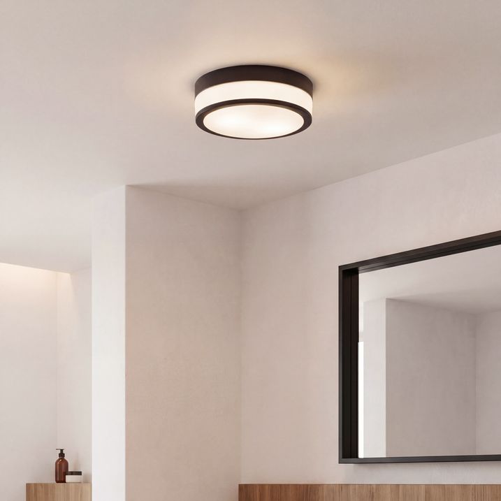 Moderne udendørs loftslampe sort 28 cm IP44 - Flavi