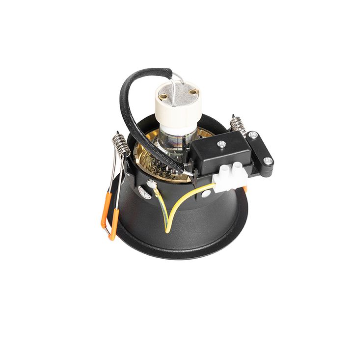Foco embutido moderno preto com dourado rotativo e inclinável - Alloy
