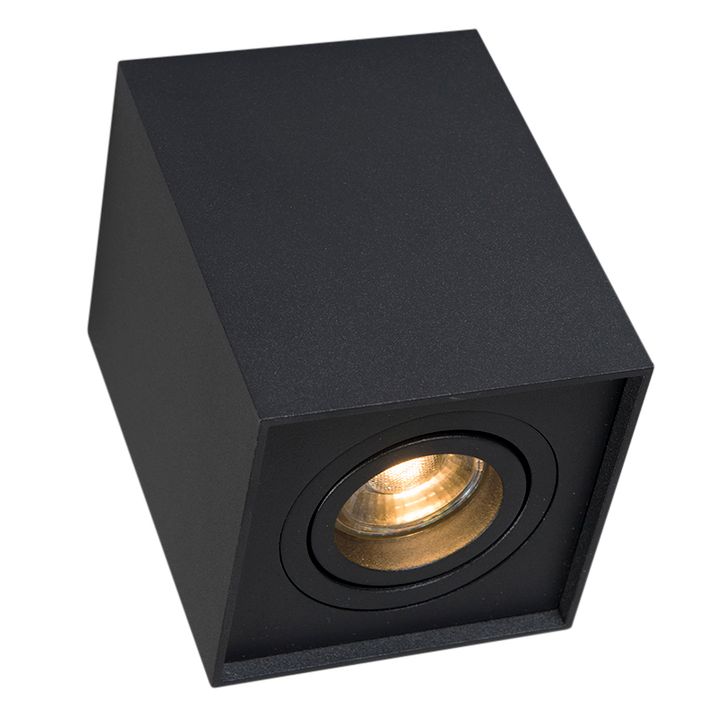 Moderne opbouwspot zwart draai- en kantelbaar - Quadro 1 Up