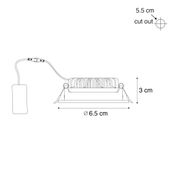Ugradno-svjetlo-crno-podesivo-6,5-cm-uključujući-LED-IP54-Ultra-Slim---Pupil