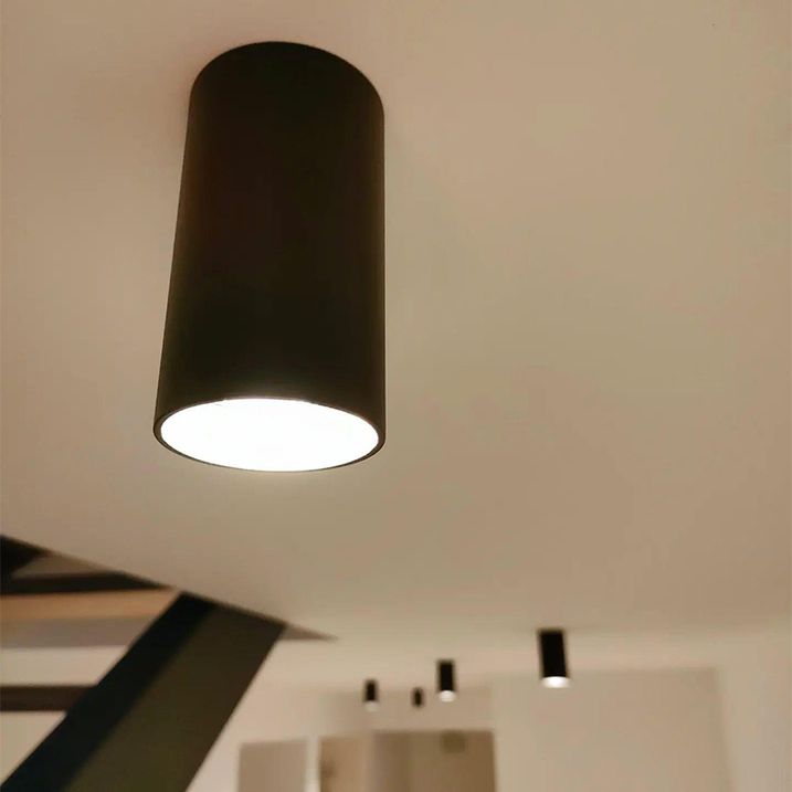 Moderne opbouwspot zwart 5,5cm GU10 50mm - Tuba