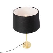 Galda-lampa-zelta/vara-krāsā-ar-melnu-lina-abažūru-35-cm---Parte