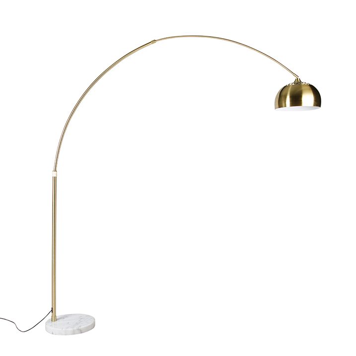 Brass Arc Lamp with White Marble Base Adjustable - XXL