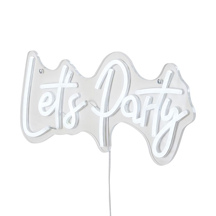 Neon zidna svjetiljka bijela uklj. LED - Let's Party