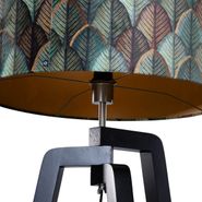 Floor-Lamp-Black-with-Velvet-Lampshade-Leaf-Design-50cm---Puros