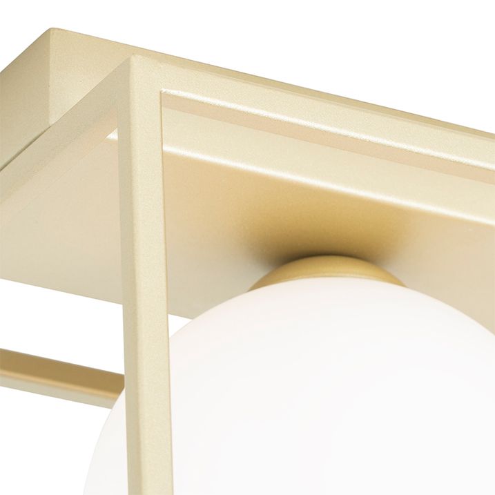 Design taklampe gull med hvitt glass 2-lys - Aniek