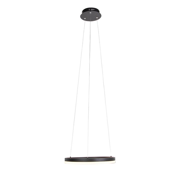 Suspension design noire 40 cm avec LED à 3 niveaux de luminosité - Anello