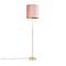 Podna lampa zlatna/mesingana sa roze plišanim abažurom 40/40 cm - Parte