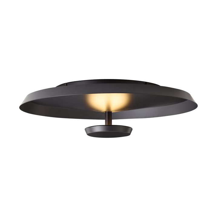 Nowoczesna lampa sufitowa matowa czarna z LED z 3-stopniową regulacją ściemniania - Sombra