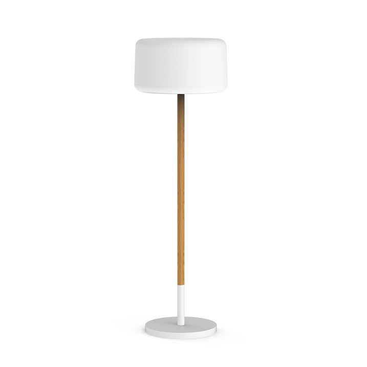 Venkovní stojací lampa bílá vč. stmívatelného solárního dobíjecího LED IP65 - Chloe Plant