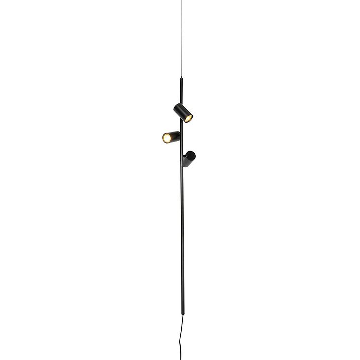 Lampada a sospensione nera con interruttore a pedale 3 luci - Jeana Luxe
