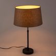 Stolná-lampa-čierna-s-tienidlom-z-ľanu-taupe-35-cm-nastaviteľná---Parte