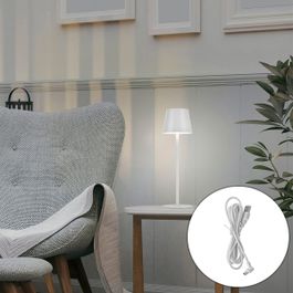 Kısma ve şarj edilebilir LED dahil beyaz masa lambası IP54 - Murdock