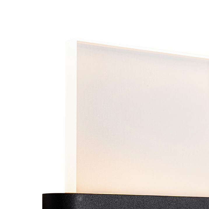 Kültéri fali lámpa fekete, beépített LED-del, házszámokkal, IP54 - Kandi