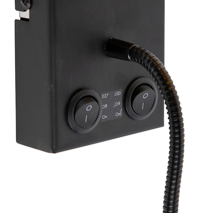 Арт Деко ѕидна ламба црна со кадифена темно сива нијанса - Stacca