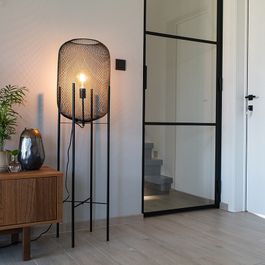 Lampada da terra moderna nera - Bliss Mesh