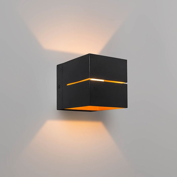 Pametna zidna lampa crna sa zlatnom 9,7 cm uključujući WiFi G9 - Transfer Groove