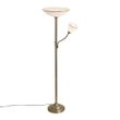 Klasyczna-lampa-podłogowa-brązowa-ze-szkłem-opalowym-2-źródła-światła---Katarina