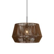 Hanglamp-zwart-met-bruine-papieren-touw-kap-50/50/30---Combi-1