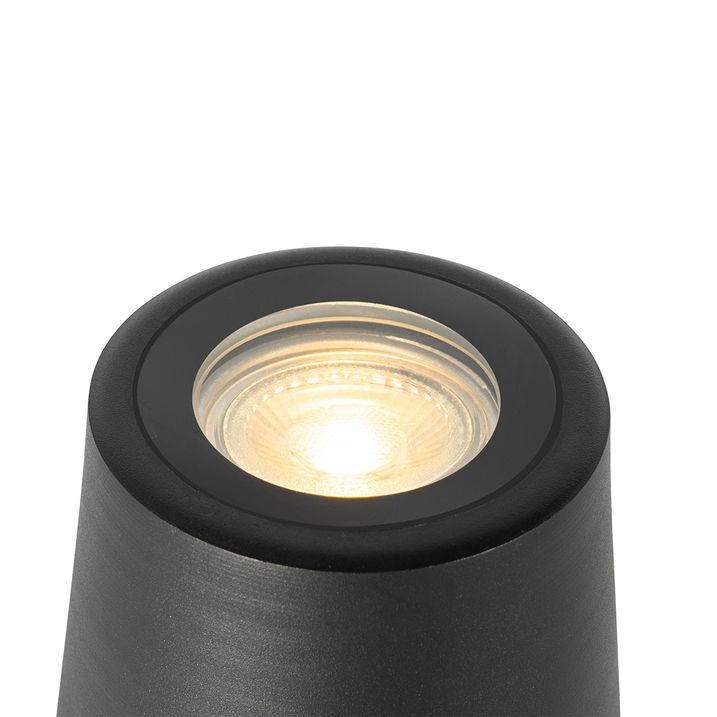 Moderne hagespot svart rund IP65 - Lennard