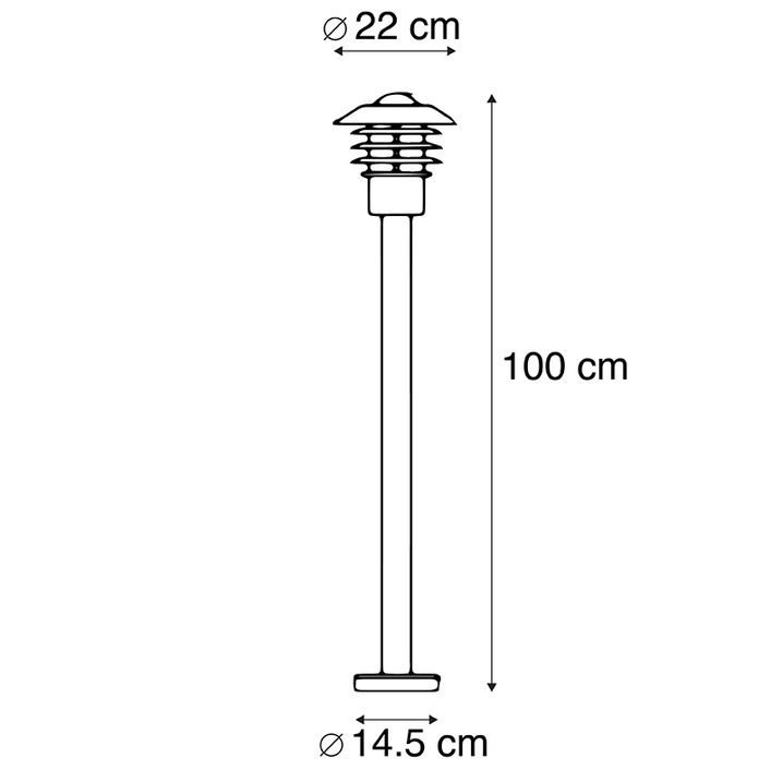 Moderne Aussenleuchte schwarz 100 cm IP44 - Prato