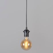 Moderne-hanglamp-zwart-met-witte-kap-45-cm---Pendel