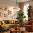 Scandinavian-Pendant-Lamp-Beige-with-White-Interior---Titus