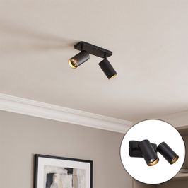 Modern taklampa svart 2-ljus GU10 70 mm - Jeana Luxe