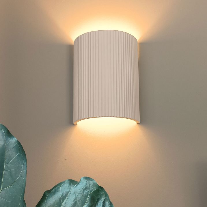 Candeeiro de Parede Escandinavo Bege Oval - Plaster