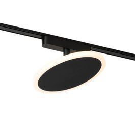 Spot moderne noir pour système de rail monophasé avec LED - Magnetic Puk